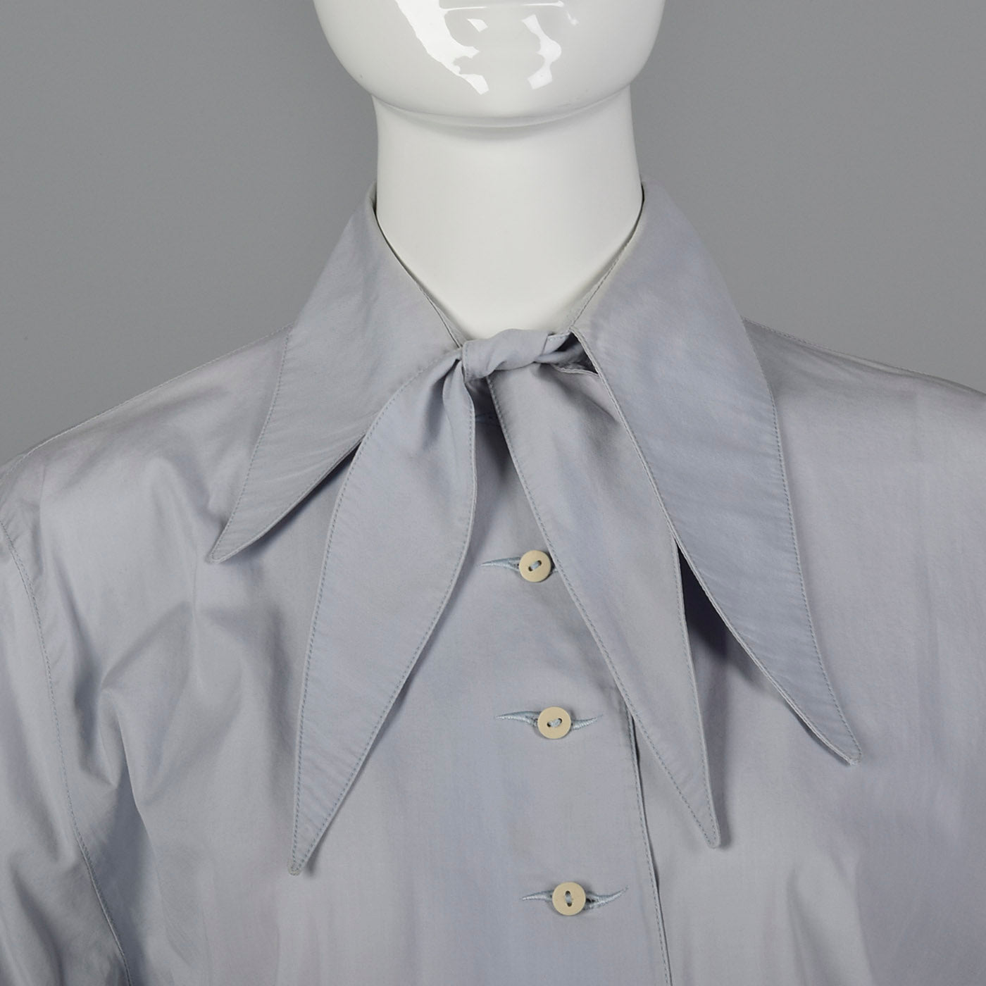 1980s Claude Montana Gray Blouse