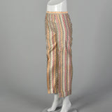 XXS 1970s Metallic Striped Wide Leg Pants