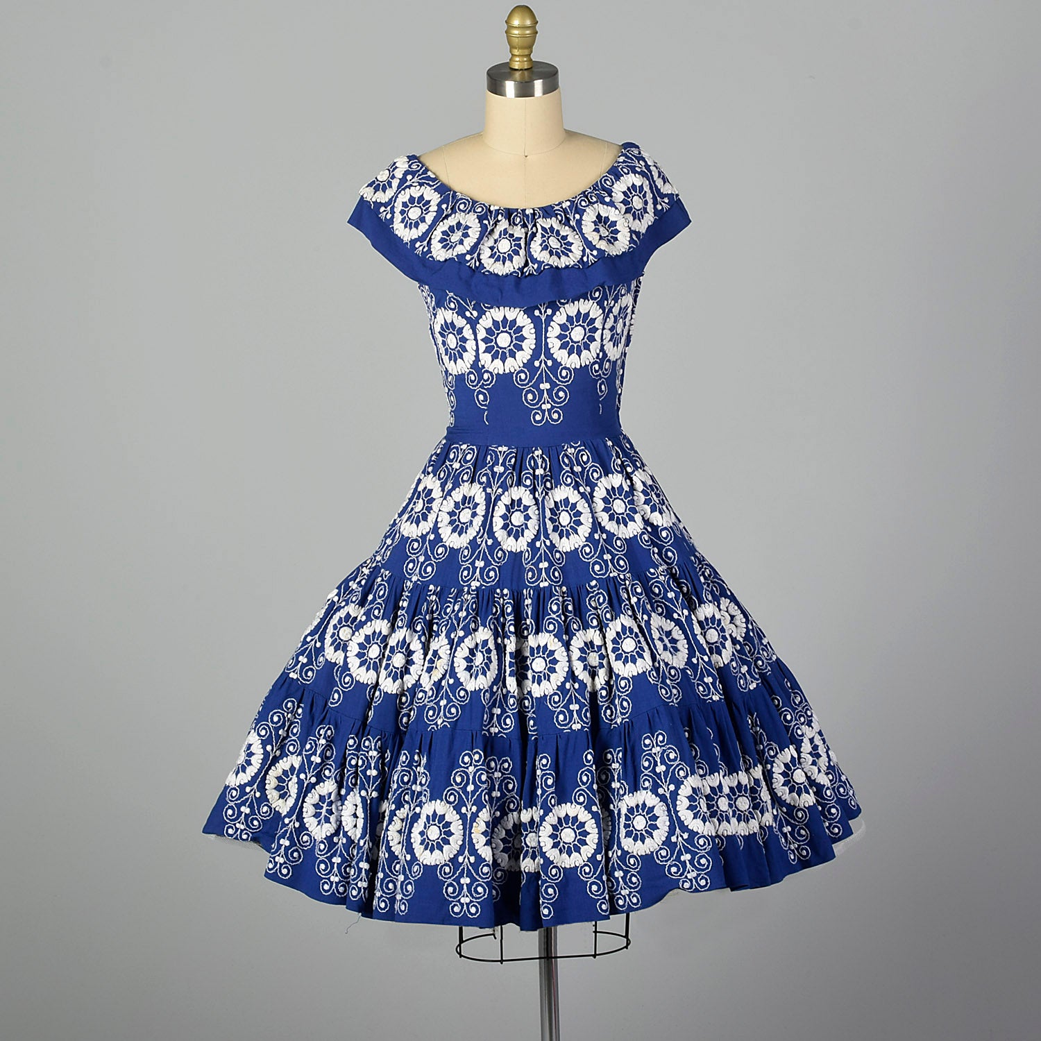 Unbranded 50s Blue Dress W/ Circle Skirt