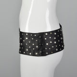 1990s Black Rhinestone Belt