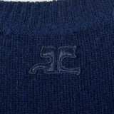1970s Courreges Navy Blue Angora Sweater