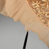 1930s Golden Brown Lace Dress with Chiffon Hem