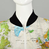 Large 1990s Wearin the World Tyvek Map Jacket Unisex Outerwear