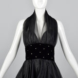 1980s Sexy Halter Dress in Black