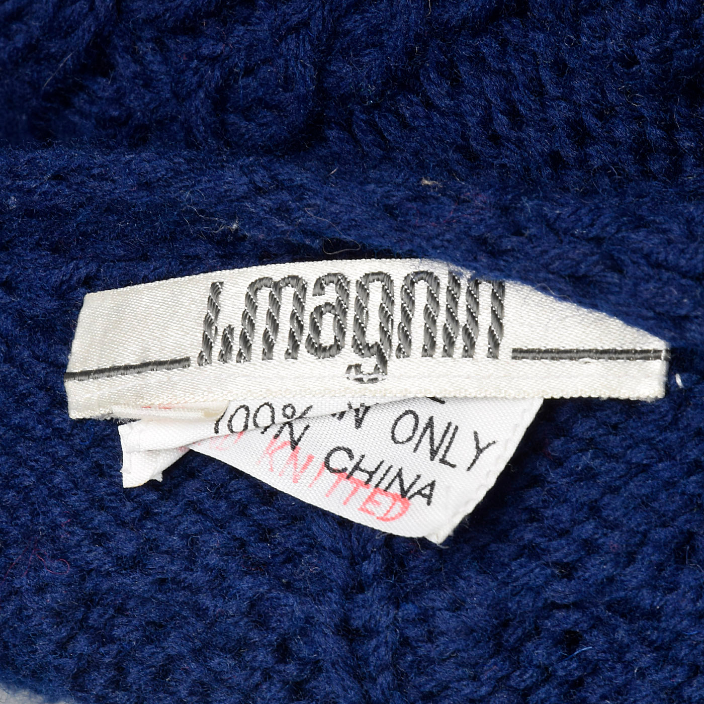 1980s I Magnin Blue Hand Knit Cardigan