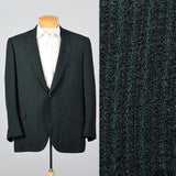 1960s Mens Black with Green Stripe Jacket in a Textured Weave