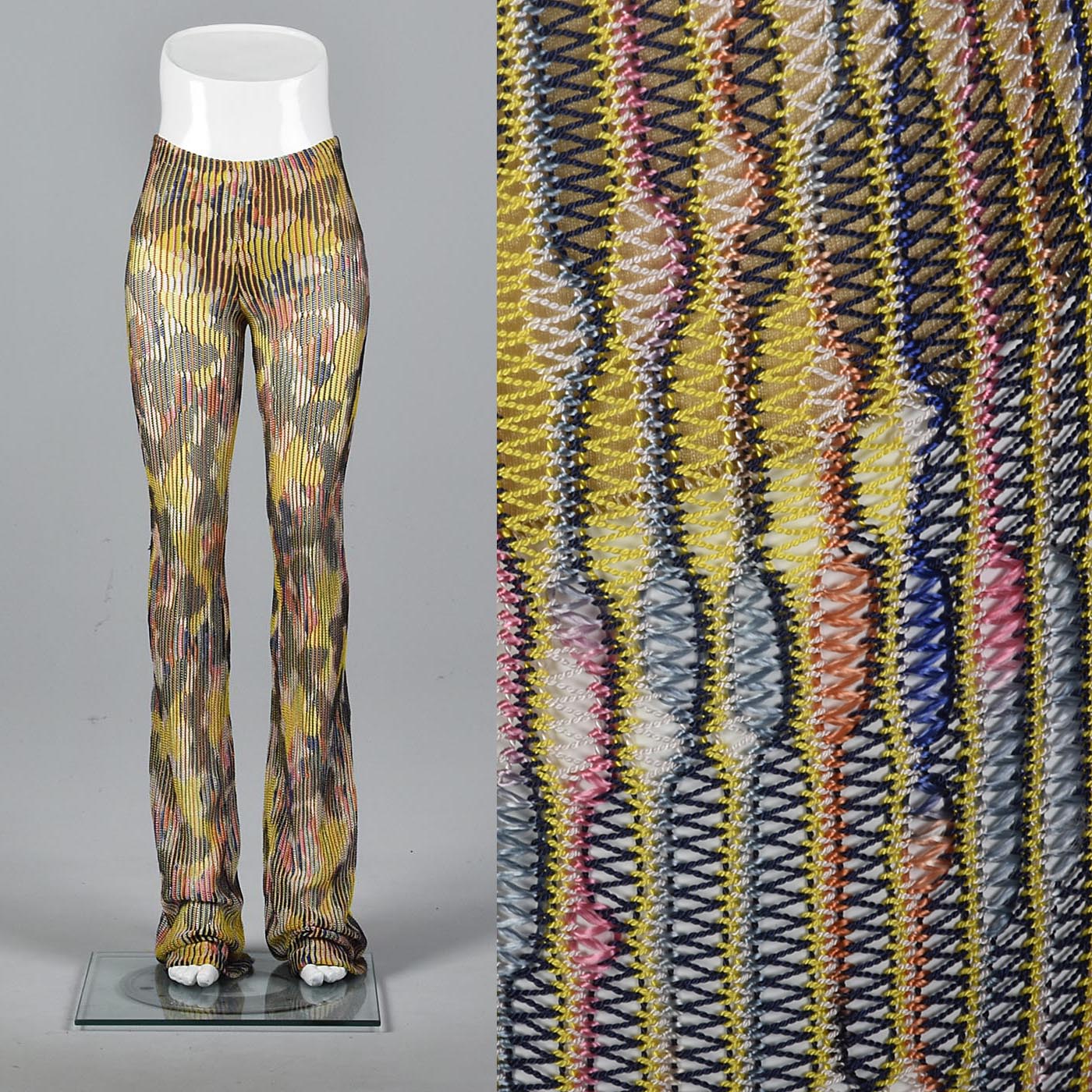 1970s Missoni Extra Long Sheer Knit Pants