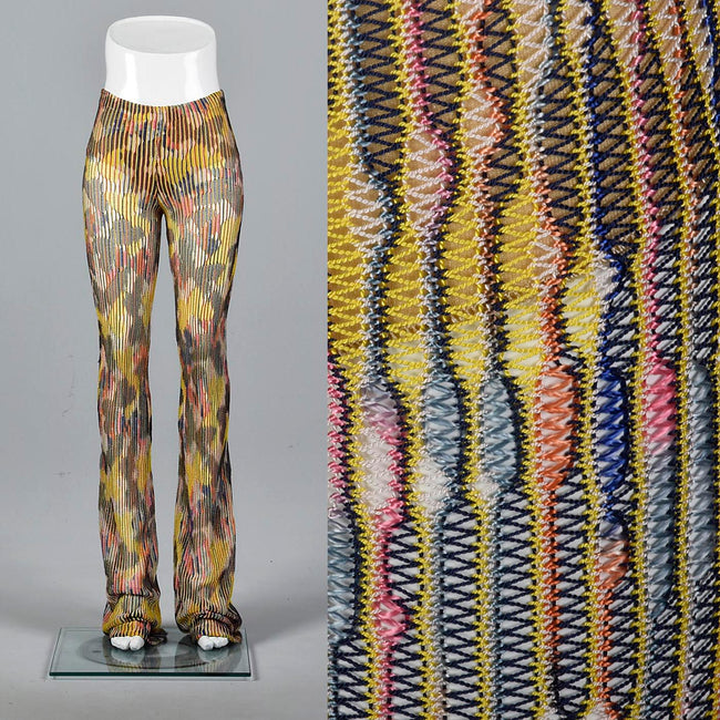 1970s Missoni Extra Long Sheer Knit Pants