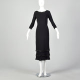 Small Late 1950s-Early 1960s Black Wiggle Dress