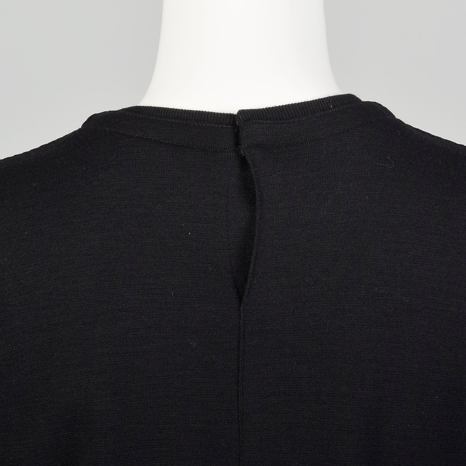 Small 1980s Gianni Versace Black Jersey Knit Top with Long Sleeves