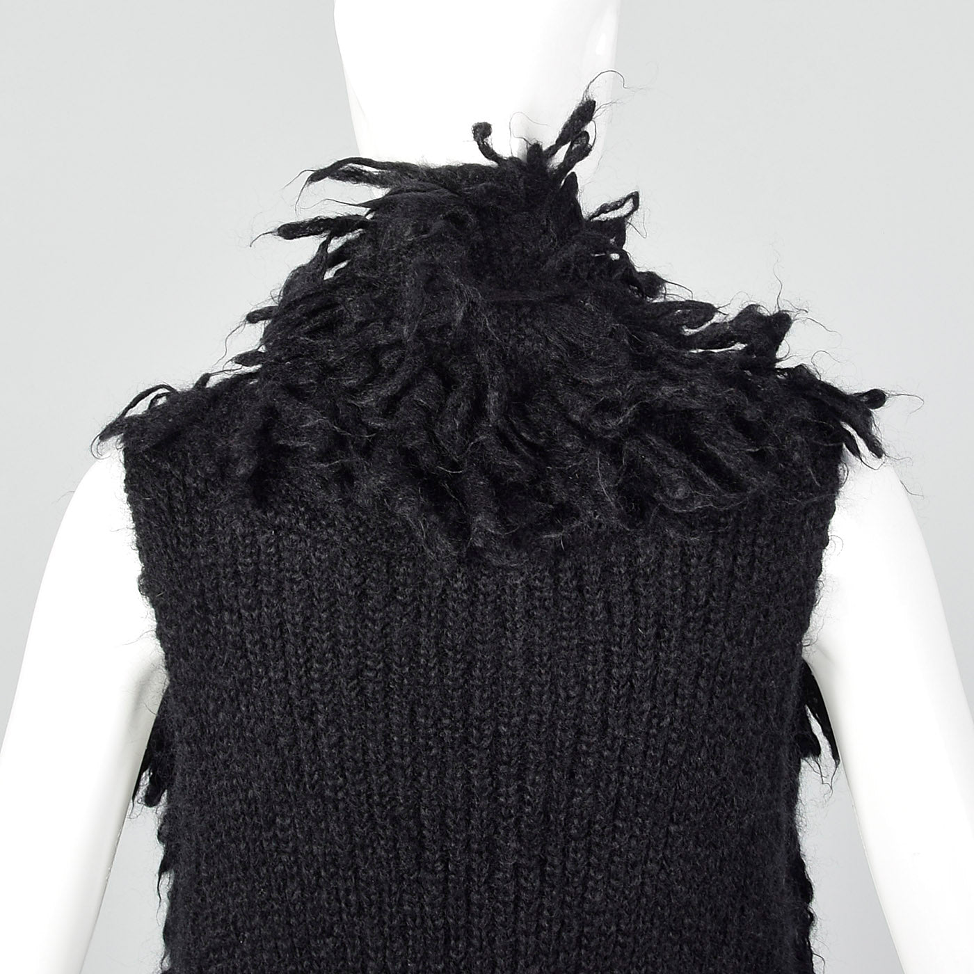 2010s Eileen Fisher Mohair Black Knit Vest