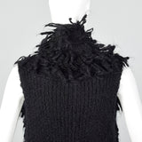 2010s Eileen Fisher Mohair Black Knit Vest