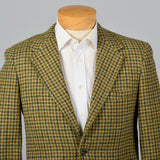 1960s Mens Tweed Jacket in Gold Houndstooth