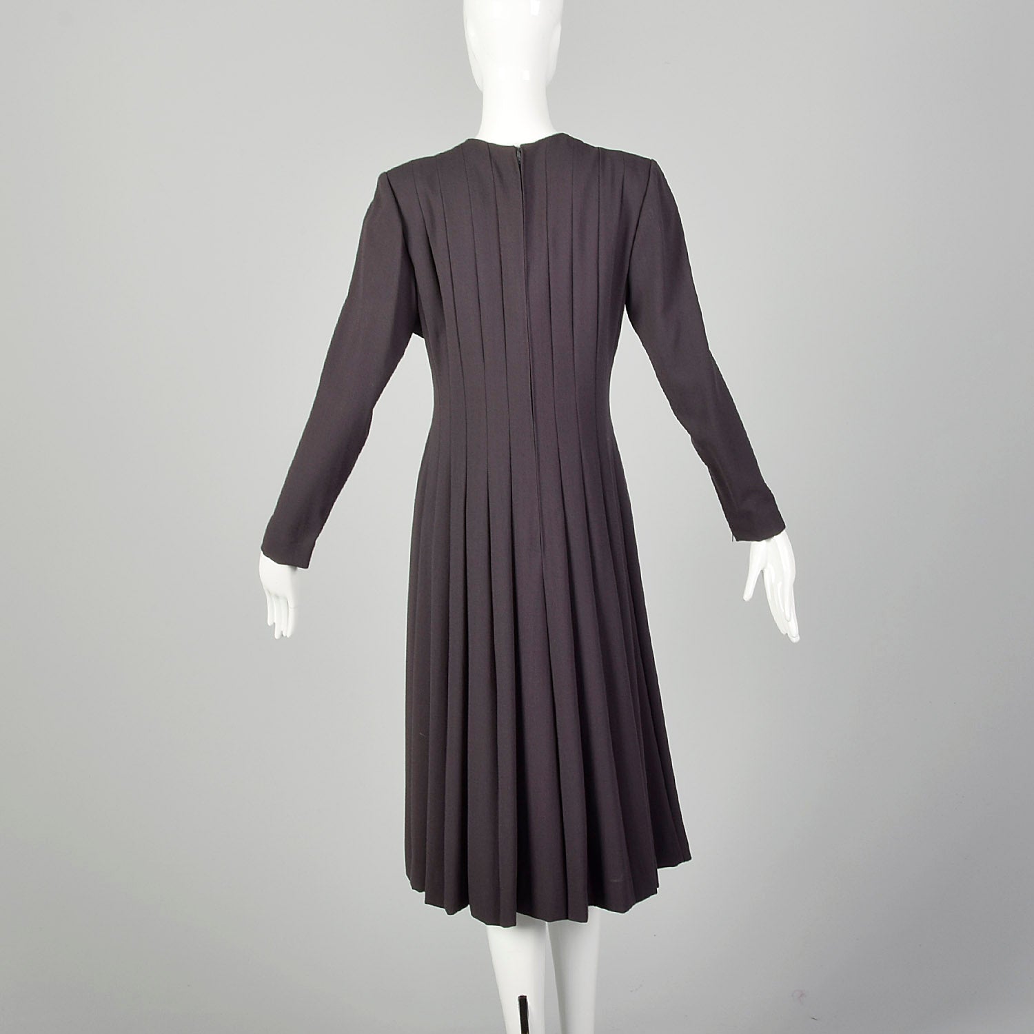 Large 1970s Pauline Trigere Long Sleeve Panel Dress