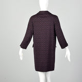 Medium 1960s Purple and Black Coat with Chinese Character Pattern