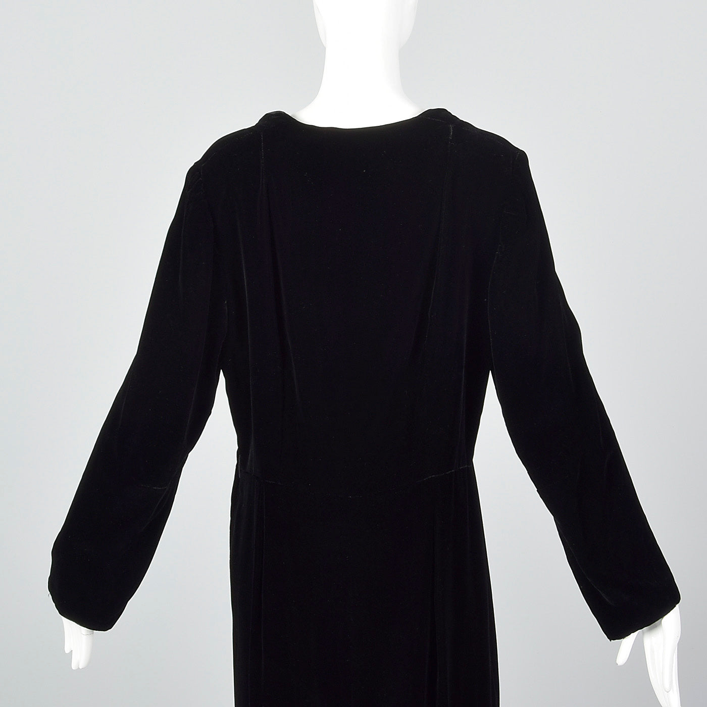 1950s Black Velvet Dress with Sweetheart Neckline