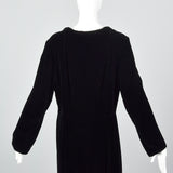 1950s Black Velvet Dress with Sweetheart Neckline