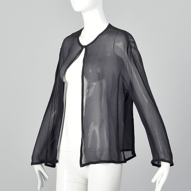 1990s Armani Sheer Navy Top