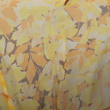 XL 1930s Sheer Silk Dress Floral Print Orange Yellow Volup Flowy Elegant Gown