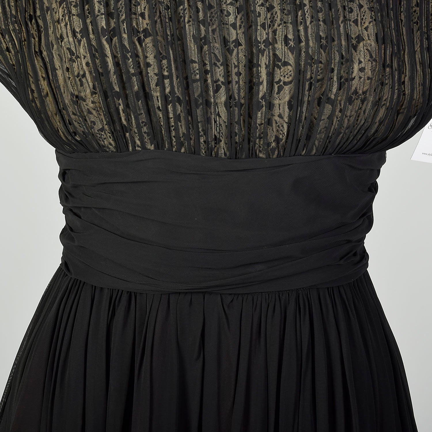 Medium 1950s Little Black Dress Evening Cocktail Illusion Bust