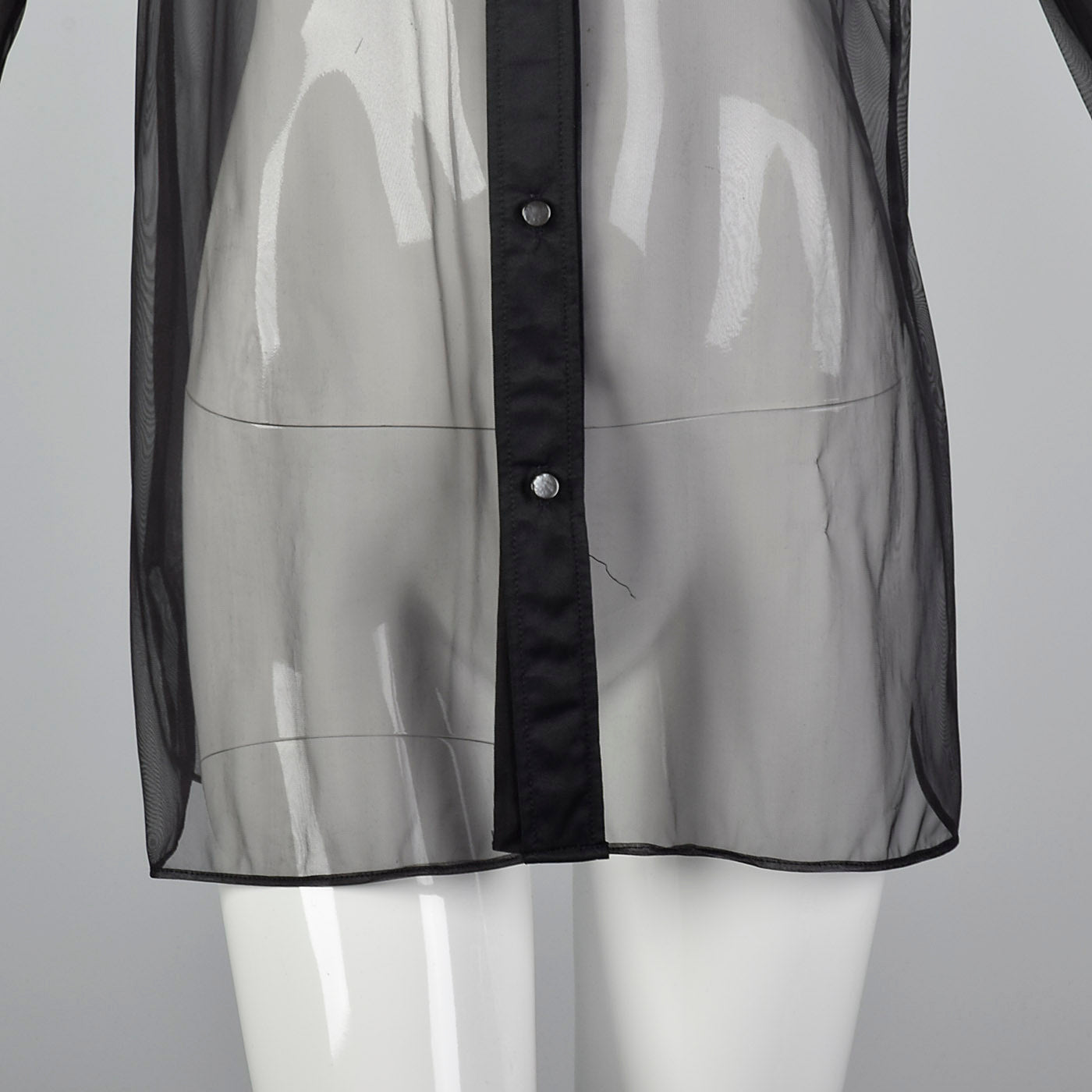 1970s Mary Quant Sheer Black Shirt