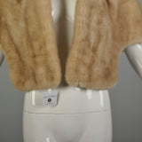 OSFM 1950S Real Mink Capelet Warm Winter Wrap Blonde Supple Fur Stole