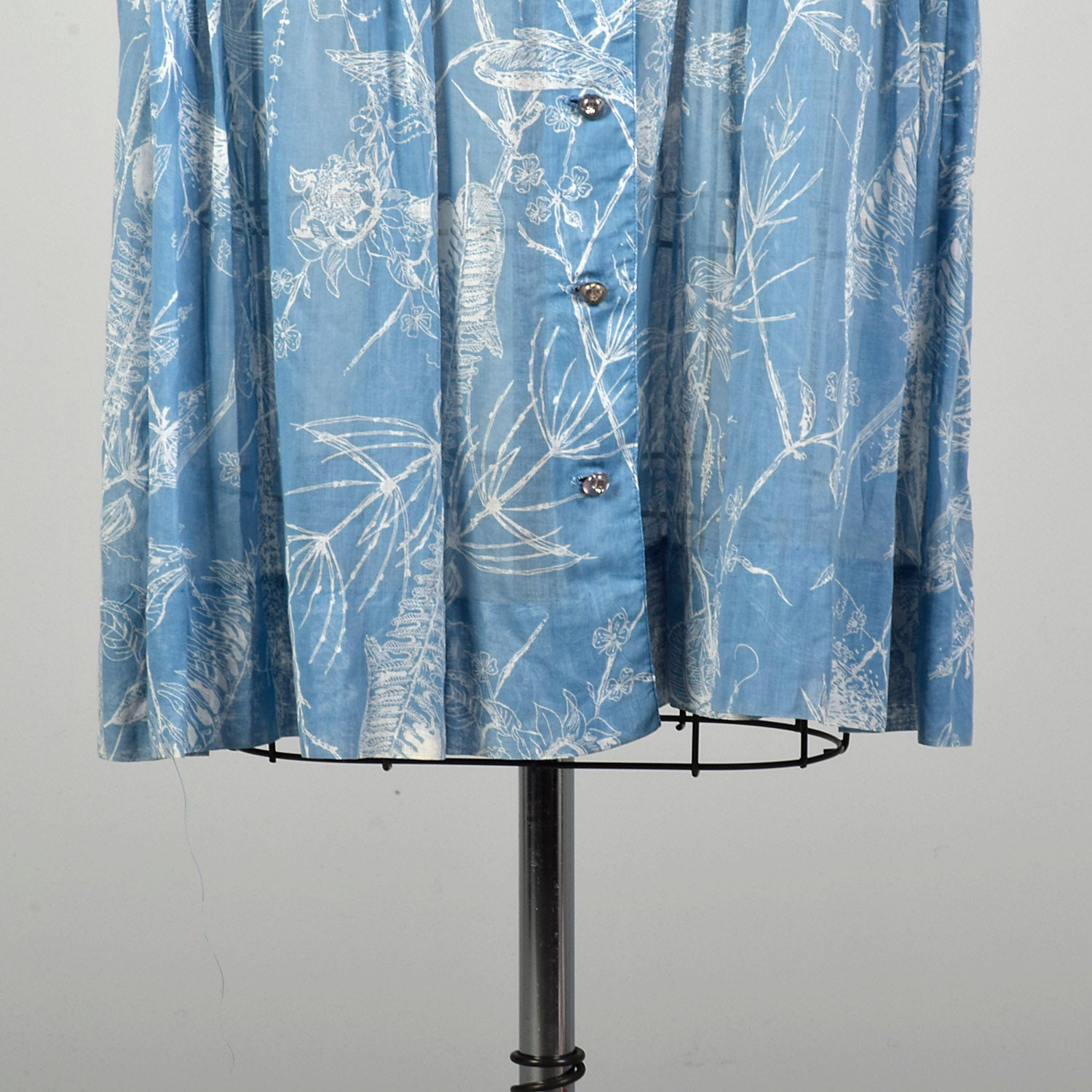 XXL 1950s Day Dress Semi-Sheer Casual Lightweight Volup Novelty Print