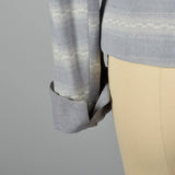 1950s Blue and White Stripe Fitted Blazer