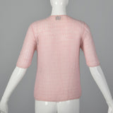 1960s Semi Sheer Pink Cardigan