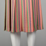 Small Valentino Boutique 1960s Pink Stripe Pleated Skirt