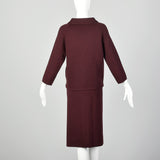 Large 1960s Dark Red Skirt Suit