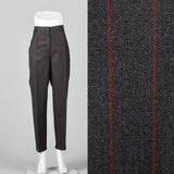 1990s Dolce & Gabbana Gray Trousers with Red Pinstripe