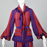 1980s Bohemian Silk Two Piece Set