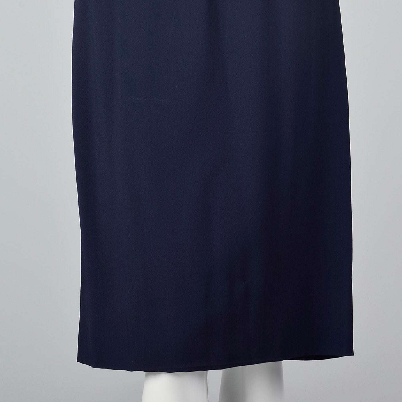 1950s Navy Blue Dress with Large Collar and Cuffs