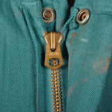1940s Mens Green Herringbone Belted Workwear Coveralls