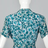 1940s Rayon Dress in Novelty Dancing Ladies Print
