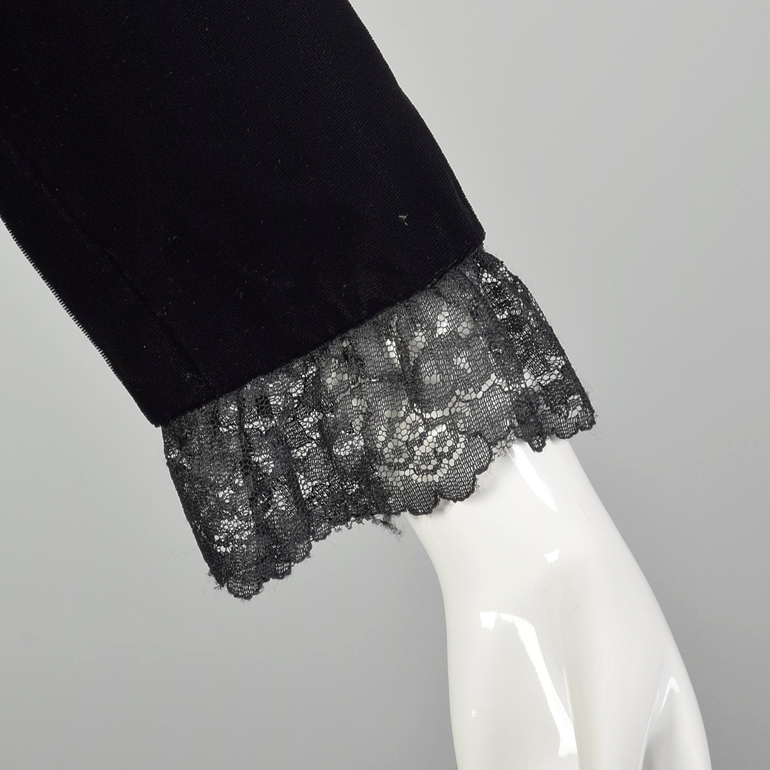Medium 1970s Mollie Parnis Dress Classic Black Velvet Cocktail Party Modest Evening Gown
