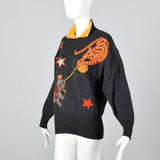 1980s Escada Novelty Dog and Cat Friends Sweater
