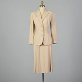 1950s Sacony Tan Summer Skirt Suit