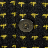 Small 1950s Charcoal and Yellow Patterned Pencil Skirt