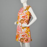 1960s Floral Romper with Overskirt and Zip Open Crotch