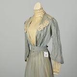 XXS 1900s Set Victorian Cotton Skirt Silk Long Sleeve Top Study As Is