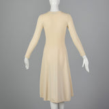 XS-Medium 1980s Cream Sweater Dress