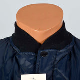 Large 1960s Navy Quilted Lightweight Jacket