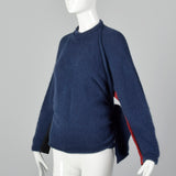 Mediym Gianfranco Ferre 1980s Blue Angora Sweater