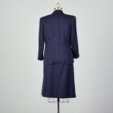XXL 1950s Navy Gabardine Skirt Suit