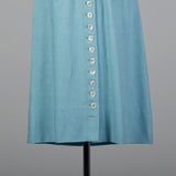 Medium 1940s Linen Day Dress with Button Front