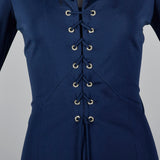1970s Mignon Dress with a Corset Laced Bodice