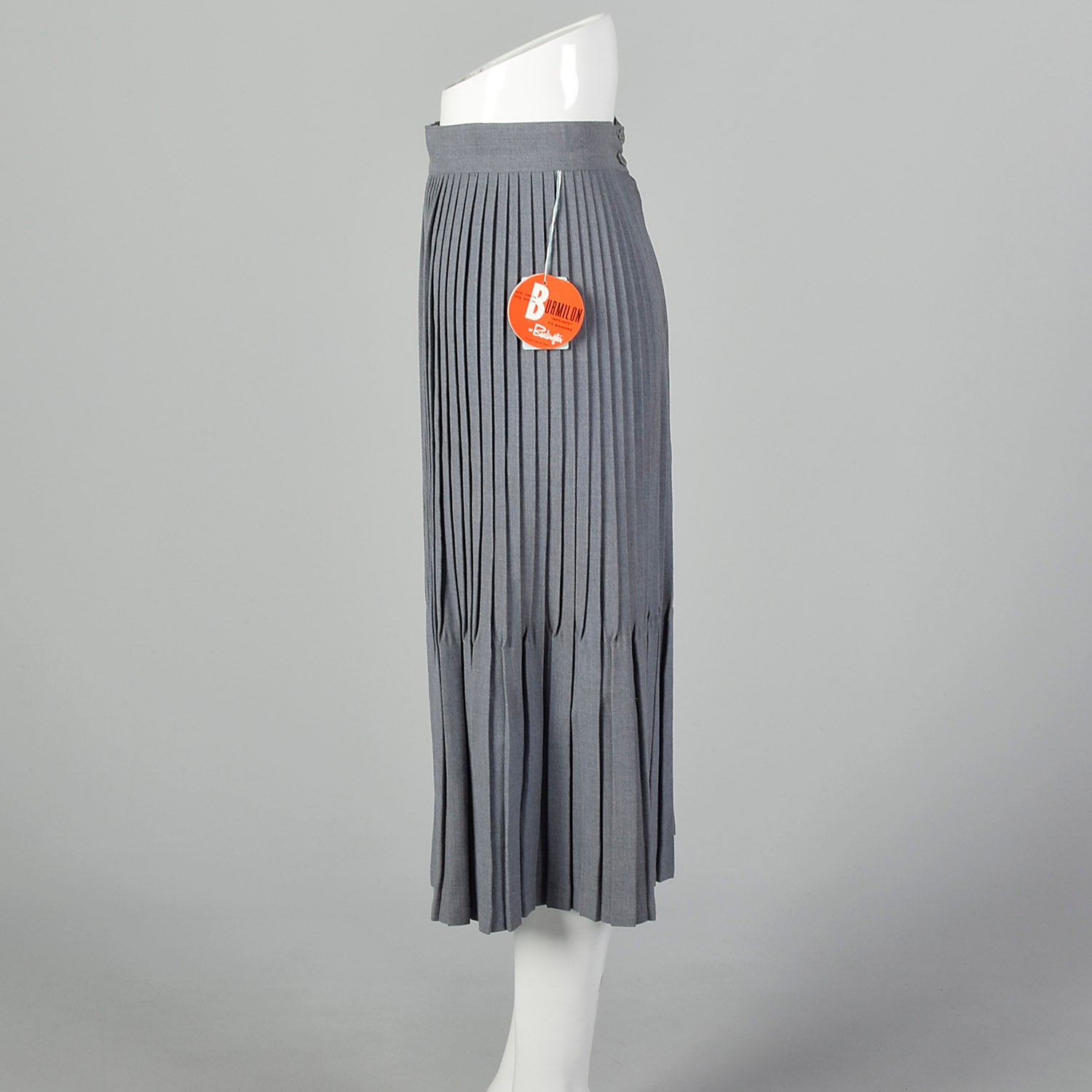 Small 1950s Gray Burlington Mills Pleated Skirt