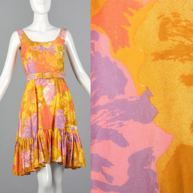 1960 Lilli Diamond Abstract Floral Print Dress